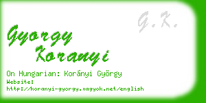 gyorgy koranyi business card