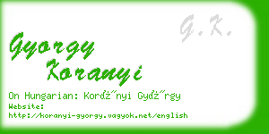 gyorgy koranyi business card